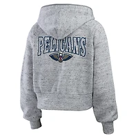 Women's WEAR by Erin Andrews Heather Gray New Orleans Pelicans Speckled Radiator Full-Zip Hoodie