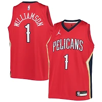 Youth Jordan Brand Zion Williamson Red New Orleans Pelicans 2020/21 Swingman Player Jersey - Statement Edition