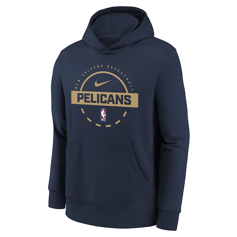 Sweat à capuche d'entraînement Nike bleu marine New Orleans Pelicans 2025/26 Club Fleece