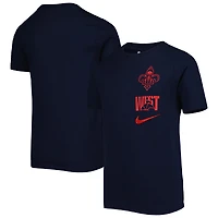 T-shirt essentiel Nike New Orleans Pelicans Vs Block bleu marine pour jeune