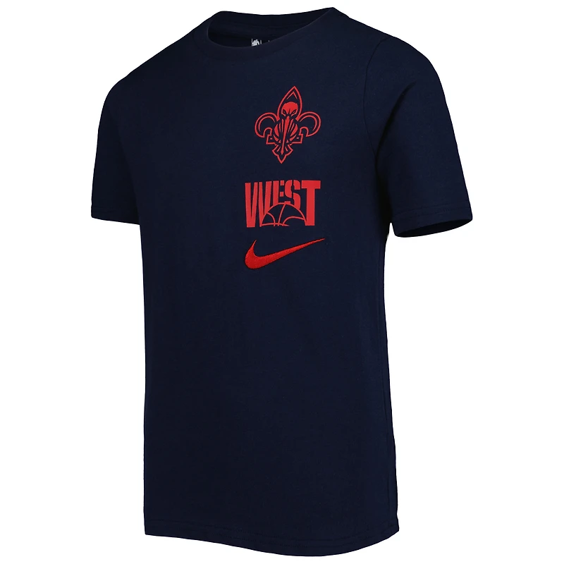 T-shirt essentiel Nike New Orleans Pelicans Vs Block bleu marine pour jeune