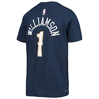 T-shirt Performance Nike Zion Williamson New Orleans Pelicans Logo nom et numéro bleu marine pour jeune
