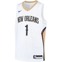 Youth Nike Zion Williamson White New Orleans Pelicans Swingman Player Jersey - Association Edition