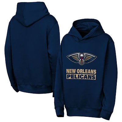 Sweat à capuche Outerstuff bleu marine New Orleans Pelicans « Back To The Basics » pour jeunes