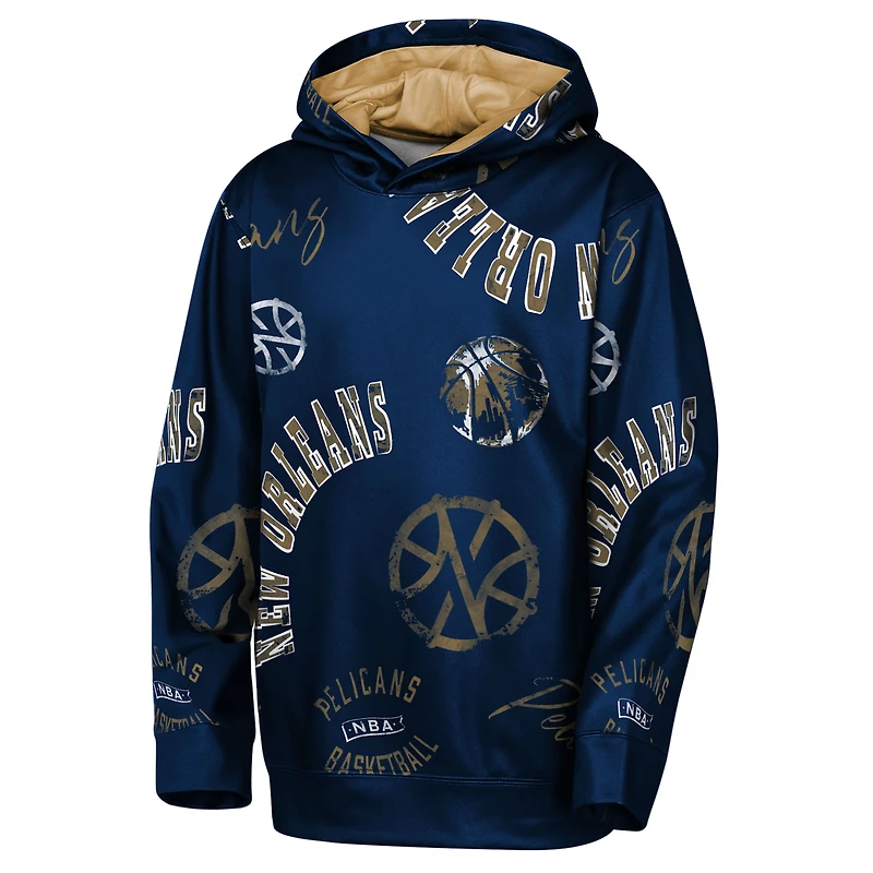 Youth Outerstuff Navy New Orleans Pelicans Moving Violation Hoodie