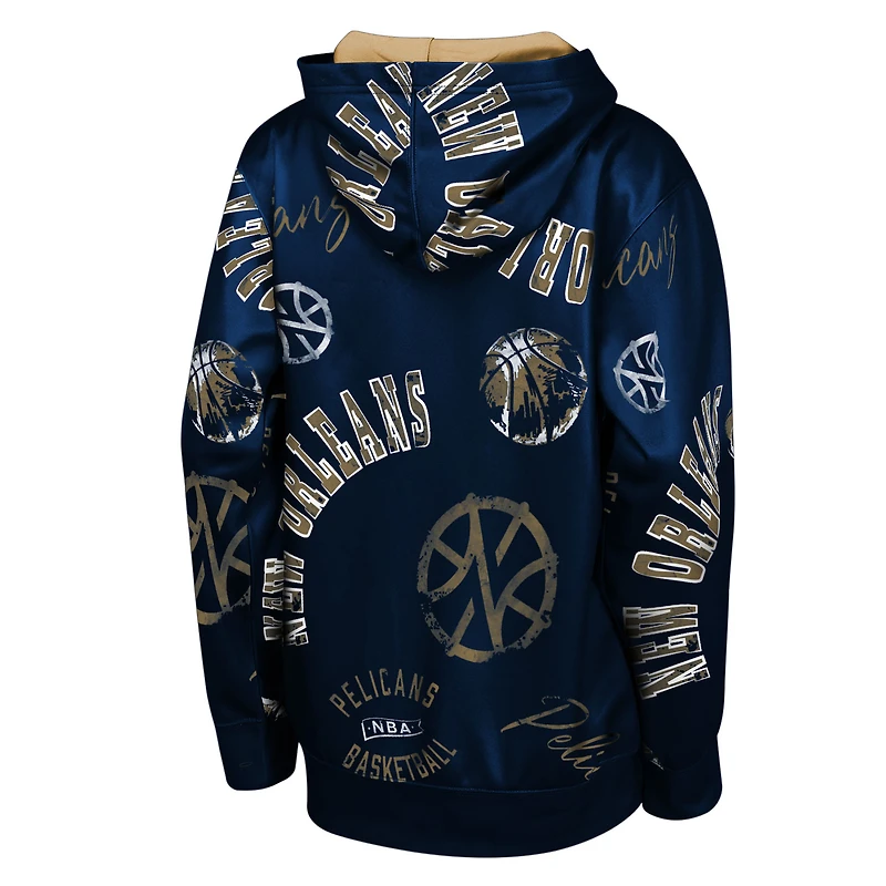 Sweat à capuche bleu marine Youth Outerstuff New Orleans Pelicans Moving Violation