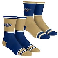 Lot de 2 paires de chaussettes à blocs de couleur pour jeunes Rock Em Socks New Orleans Pelicans