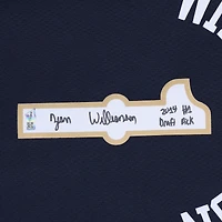 Maillot Nike Swingman bleu marine des New Orleans Pelicans, autographié par Zion Williamson, avec inscription « Choix n° 1 de la draft 2019 ».