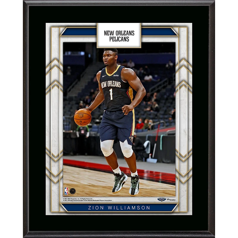 Plaque de joueur sublimée Zion Williamson New Orleans Pelicans 10" x 13"