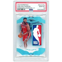 Zion Williamson New Orleans Pelicans 2024-25 Panini Eminence Game Dated 10/27/24 Platinum Game-Used Logoman Relic #ELD-WIL #1/1 PSA Authenticated 10 Card