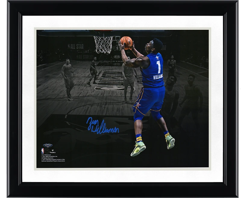 Photo dédicacée de Zion Williamson (New Orleans Pelicans) au NBA All-Star Game 2021 ( 11 x 35,5 cm)