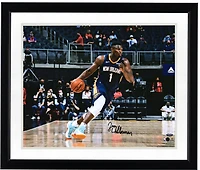 Zion Williamson New Orleans Pelicans Autographed 16" x 20" Dribbling in Navy Jersey Photograph