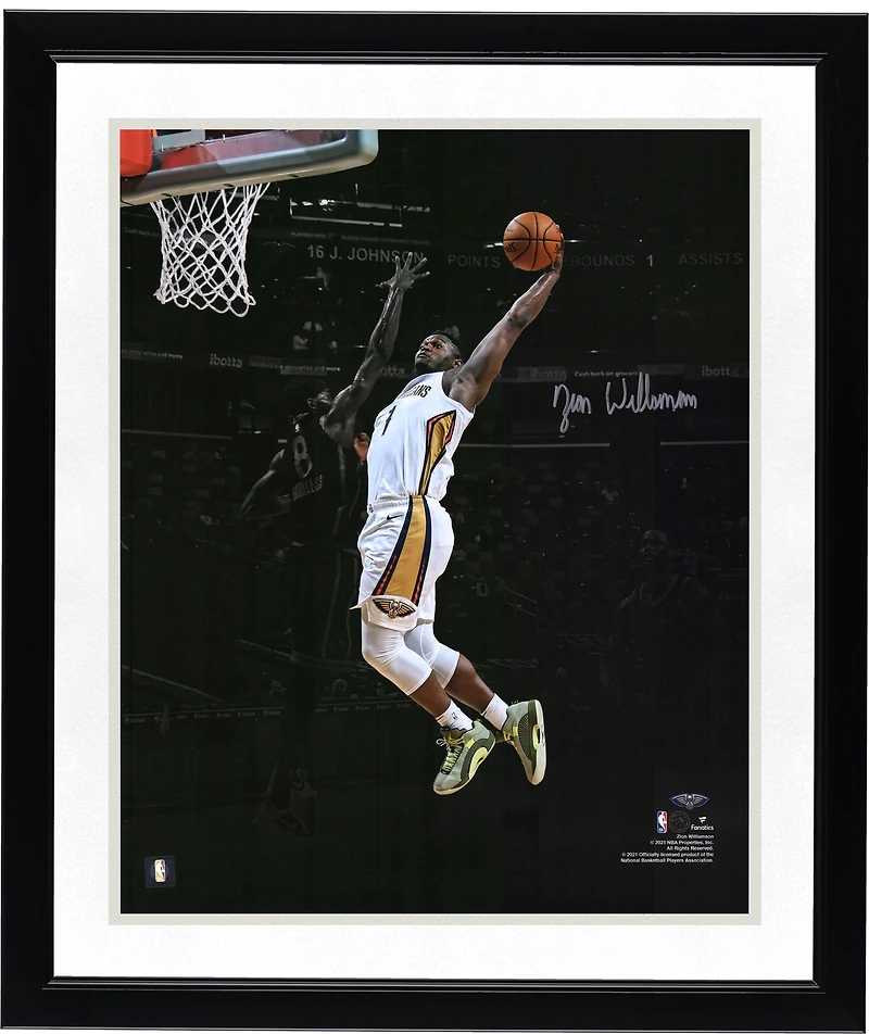 Zion Williamson New Orleans Pelicans Autographed 16" x 20" Dunk Spotlight Photograph