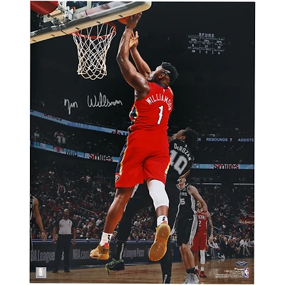 Zion Williamson New Orleans Pelicans autographié 16 "x 20" 22 janvier 2020 Première photographie
