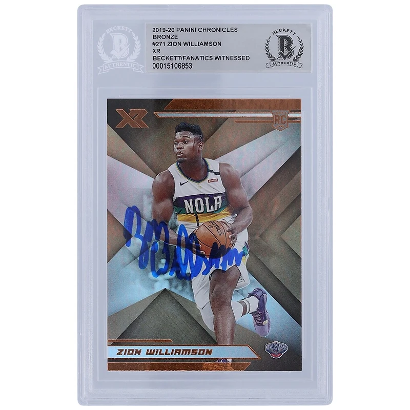 Zion Williamson New Orleans Pelicans Autographed 2019-20 Panini Chronicles XR Bronze #271 Beckett Fanatics Witnessed Authenticated Rookie Card
