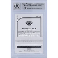Carte de recrue Panini Hoops 2019-20 autographiée par Zion Williamson des New Orleans Pelicans #258 Beckett Fanatics Witnessed Authenticated 10 Rookie
