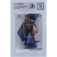 Carte de recrue autographiée de Zion Williamson (New Orleans Pelicans) 2019-20 Panini Mosaic n° 209, certifiée par Beckett Fanatics Witnessed.