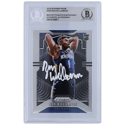 Zion Williamson New Orleans Pelicans Autographed 2019-20 Panini Prizm #248 Beckett Fanatics Witnessed Authenticated Rookie Card