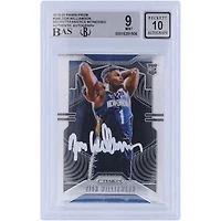 Carte de recrue 9/10 authentifiée 2019-20 Panini Prizm White Ink #248 signée Zion Williamson New Orleans Pelicans par les fanatiques de Beckett