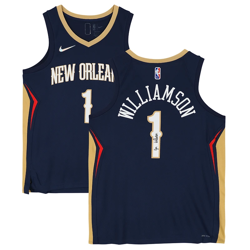 Maillot Nike Diamond Icon Edition Swingman 2020-21 dédicacé par Zion Williamson des New Orleans Pelicans