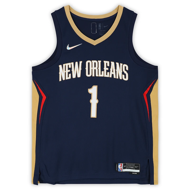 Maillot Nike Diamond Icon Edition Swingman 2020-21 dédicacé par Zion Williamson des New Orleans Pelicans
