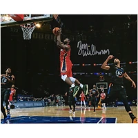 Zion Williamson New Orleans Pelicans Autographed 8" x 10" Going Up vs. New York Knicks Photograph
