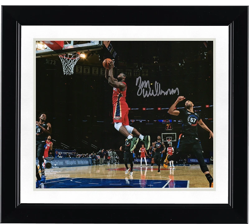 Zion Williamson New Orleans Pelicans Autographed 8" x 10" Going Up vs. New York Knicks Photograph