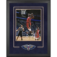 Zion Williamson New Orleans Pelicans Autographed Deluxe Framed 16'' x 20'' Dunk in Red Jersey Photograph