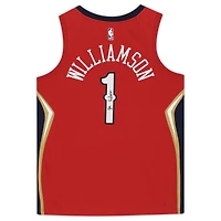 Maillot Swingman Jordan Brand rouge autographié par Zion Williamson des New Orleans Pelicans