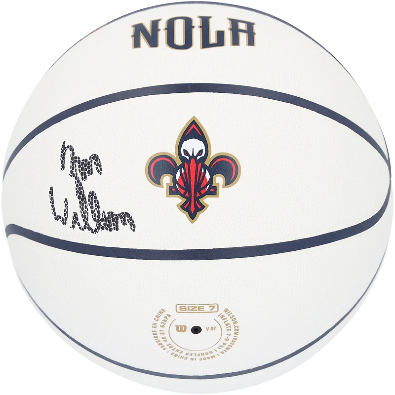 Zion Williamson New Orleans Pelicans Autographed Wilson City Edition Collectors Basketball