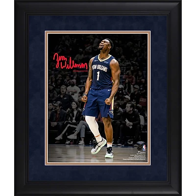 Photo encadrée 11 x 14 pouces de Zion Williamson, joueur des New Orleans Pelicans, avec sa signature fac-similé.