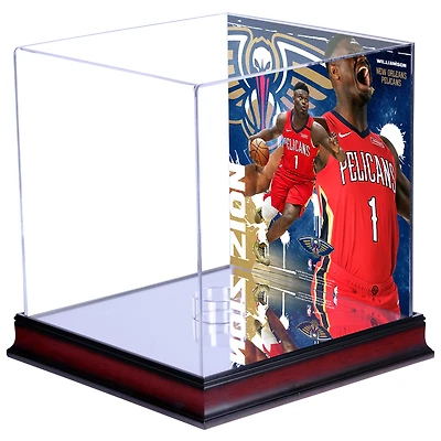 Vitrine de basket-ball en acajou Zion Williamson New Orleans Pelicans avec plaque sublimée