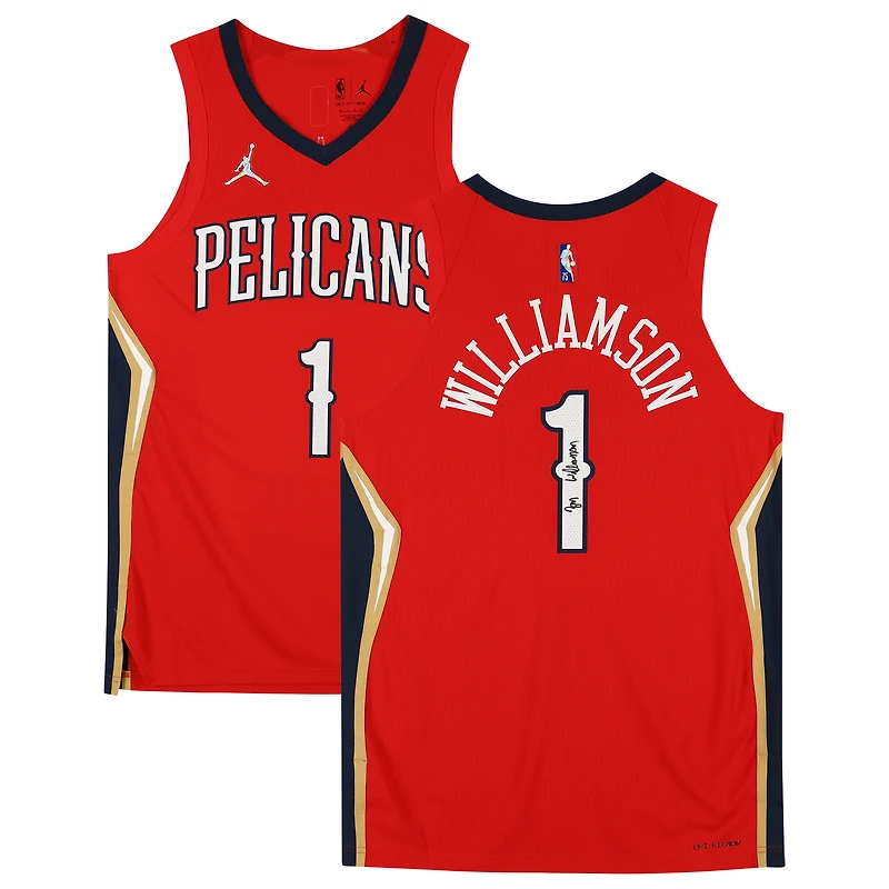 Maillot authentique Jordan Brand autographié par Zion Williamson des New Orleans Pelicans