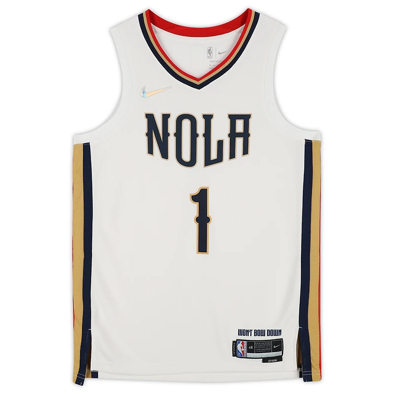 Maillot Nike Mixtape Swingman 2021-22 autographié par Zion Williamson des New Orleans Pelicans