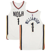 Maillot Nike Mixtape authentique autographié par Zion Williamson White New Orleans Pelicans