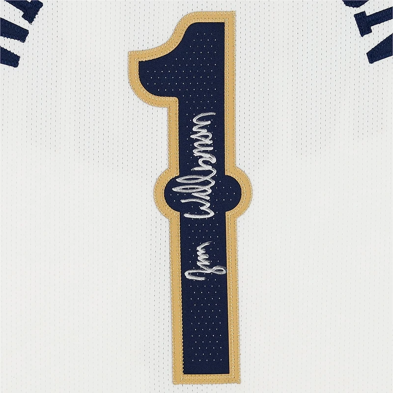 Maillot Nike Mixtape authentique autographié par Zion Williamson White New Orleans Pelicans