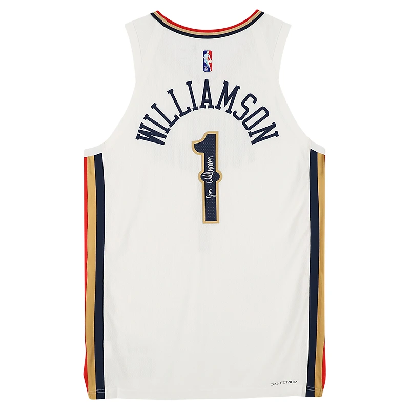 Maillot Nike Mixtape authentique autographié par Zion Williamson White New Orleans Pelicans