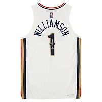 Maillot Nike Mixtape authentique autographié par Zion Williamson White New Orleans Pelicans