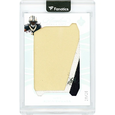 Carte Alvin Kamara New Orleans Saints 2025 Panini Flawless Holo Silver Down & Dirty Game-Used Dual-Color Relic #44 #20/20