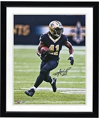 Alvin Kamara New Orleans Saints Autographed 16" x 20" Black Jersey Vertical Photograph