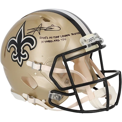 Alvin Kamara New Orleans Saints Autographed Riddell Speed Authentic Helmet with Leading Rusher Inscription - Limited Edition of 10