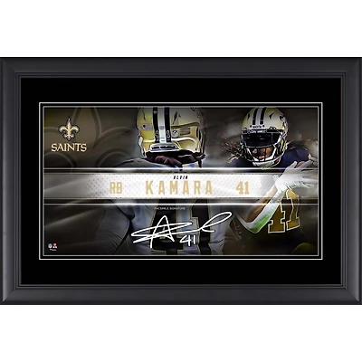 Collage de plaques signalétiques de joueurs encadrées Alvin Kamara New Orleans Saints 10" x 18"