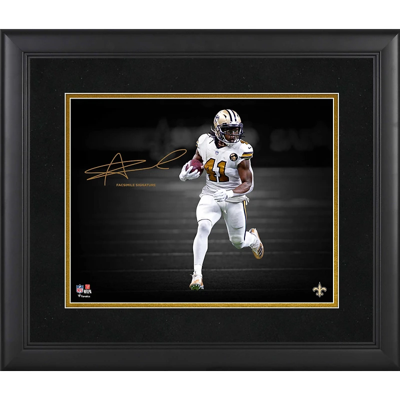 Alvin Kamara New Orleans Saints Photographie Spotlight encadrée 11"x 14" - Signature en fac-similé