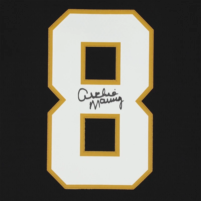 Maillot réplique noir autographié par Archie Manning des New Orleans Saints de Mitchell & Ness