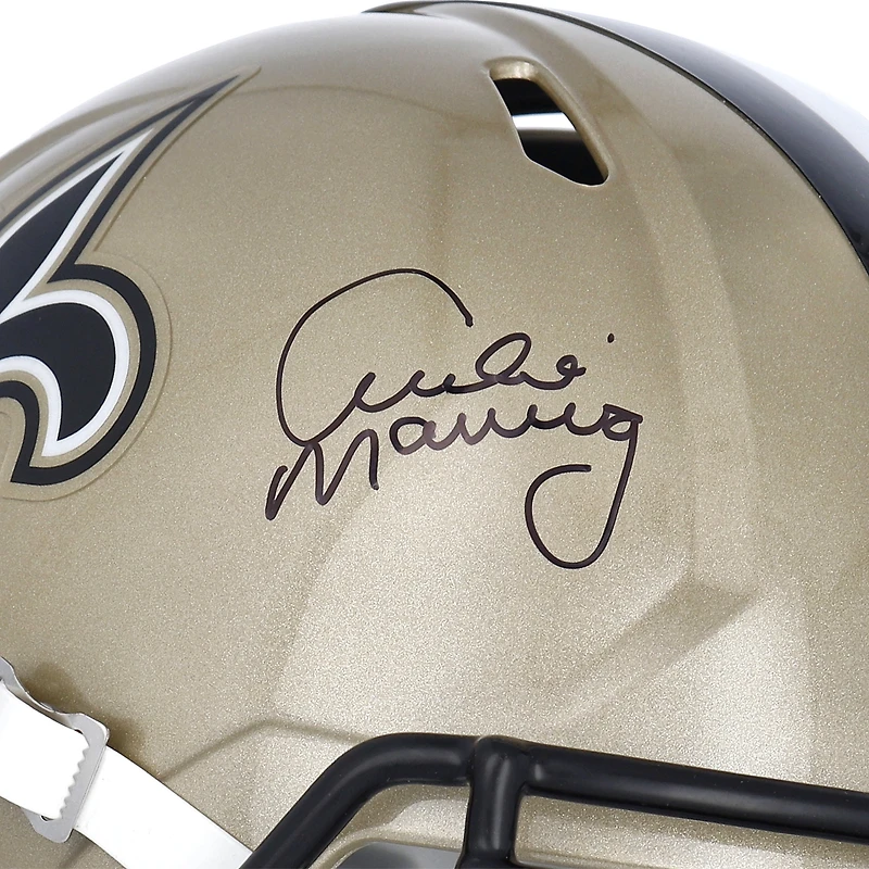 Casque réplique Riddell Speed ​​autographié par Archie Manning des New Orleans Saints