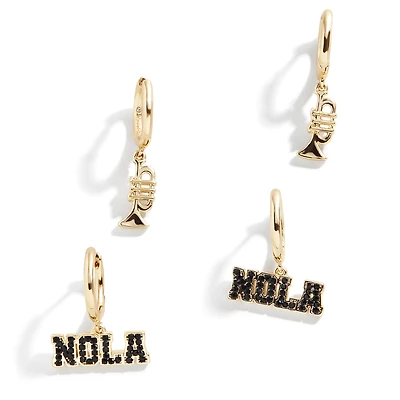 Ensemble de boucles d'oreilles BaubleBar New Orleans Saints