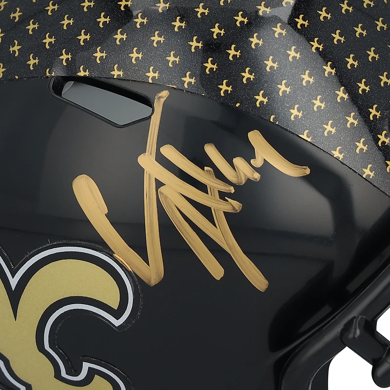 Casque Riddell Alternate Speed Mini 2022 autographié par Cameron Jordan des Saints de la Nouvelle-Orléans