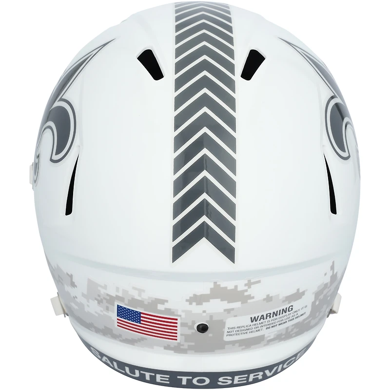 Réplique du casque Riddell 2024 Salute To Service Speed autographié par Cameron Jordan des New Orleans Saints
