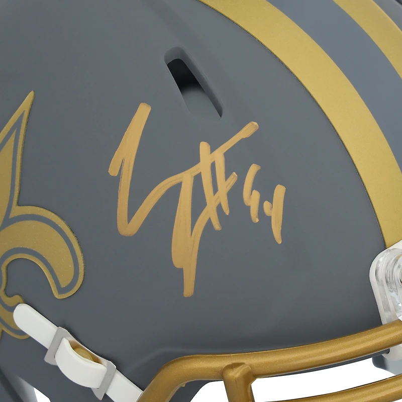 Casque Riddell Slate Speed ​​Mini autographié par Cameron Jordan des Saints de la Nouvelle-Orléans