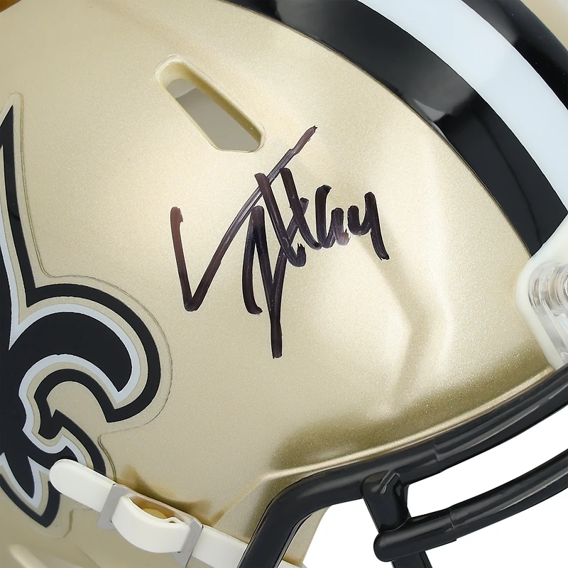 Casque Riddell Speed Mini autographié par Cameron Jordan des Saints de la Nouvelle-Orléans